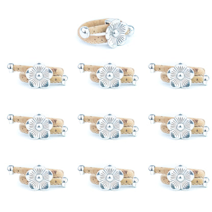 Portuguese Handmade Cork Ring Set | Flower  Alloy Accessories |R-005-10