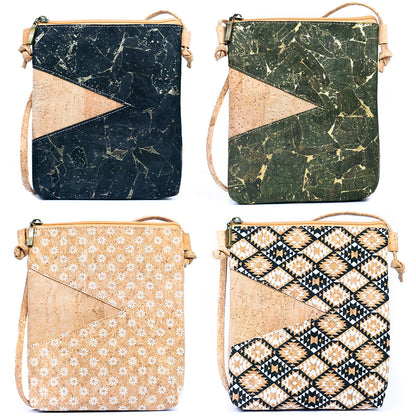 Geometric Cut Style Natural Cork Ladies' Crossbody Phone Bag BAGP-271-MIX-4 (4units)