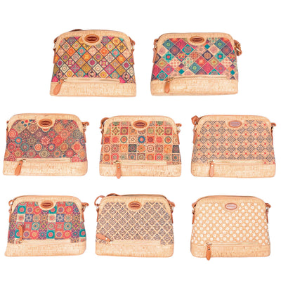 Women's Printed Cork Crossbody Bag BAGD-586