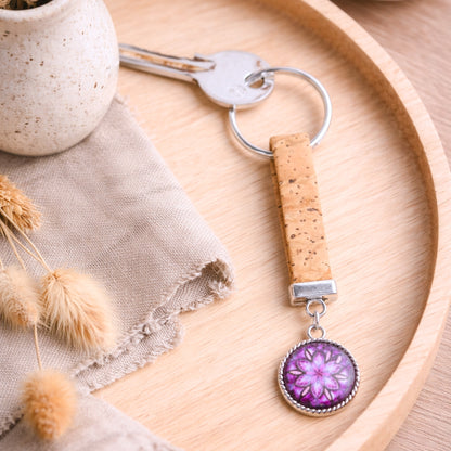 Natural cork Portuguese handmade keychain I-005-MIX-10
