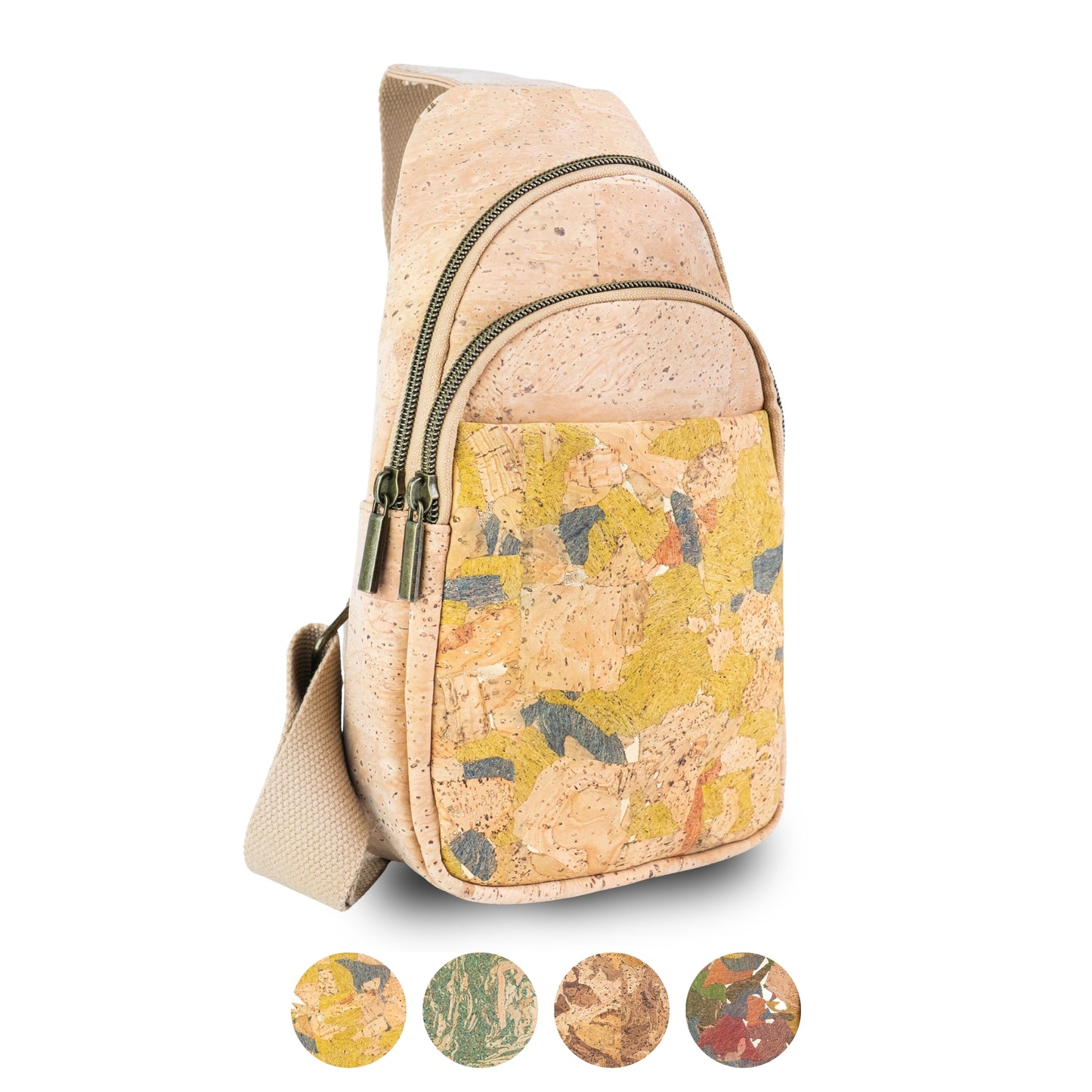 Cork Sling Bag — Unisex Crossbody Bag in Natural Cork | Vegan & Eco-Friendly BAG-2399