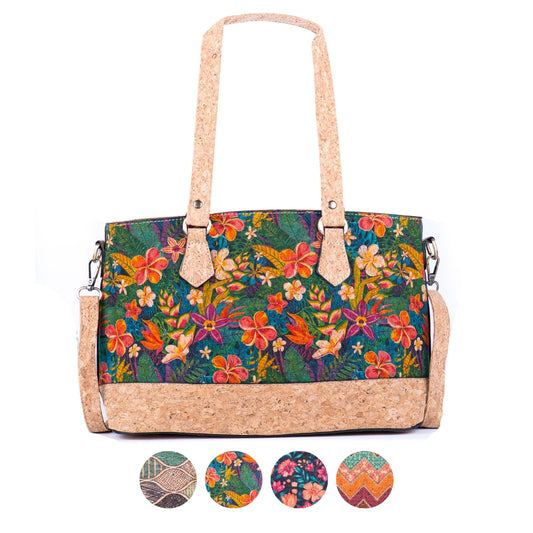 Vintage Style Printed Cork Handbag  BAG-2226 (NEW)