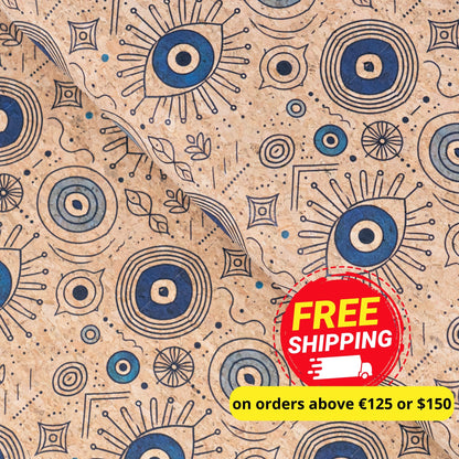 Evil Eye Pattern Cork fabric COF-721