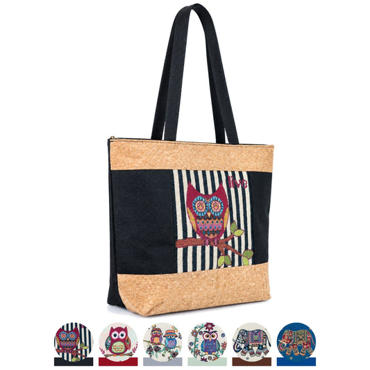 Cork Story Animal Motif Tote Bag — BAG-2413