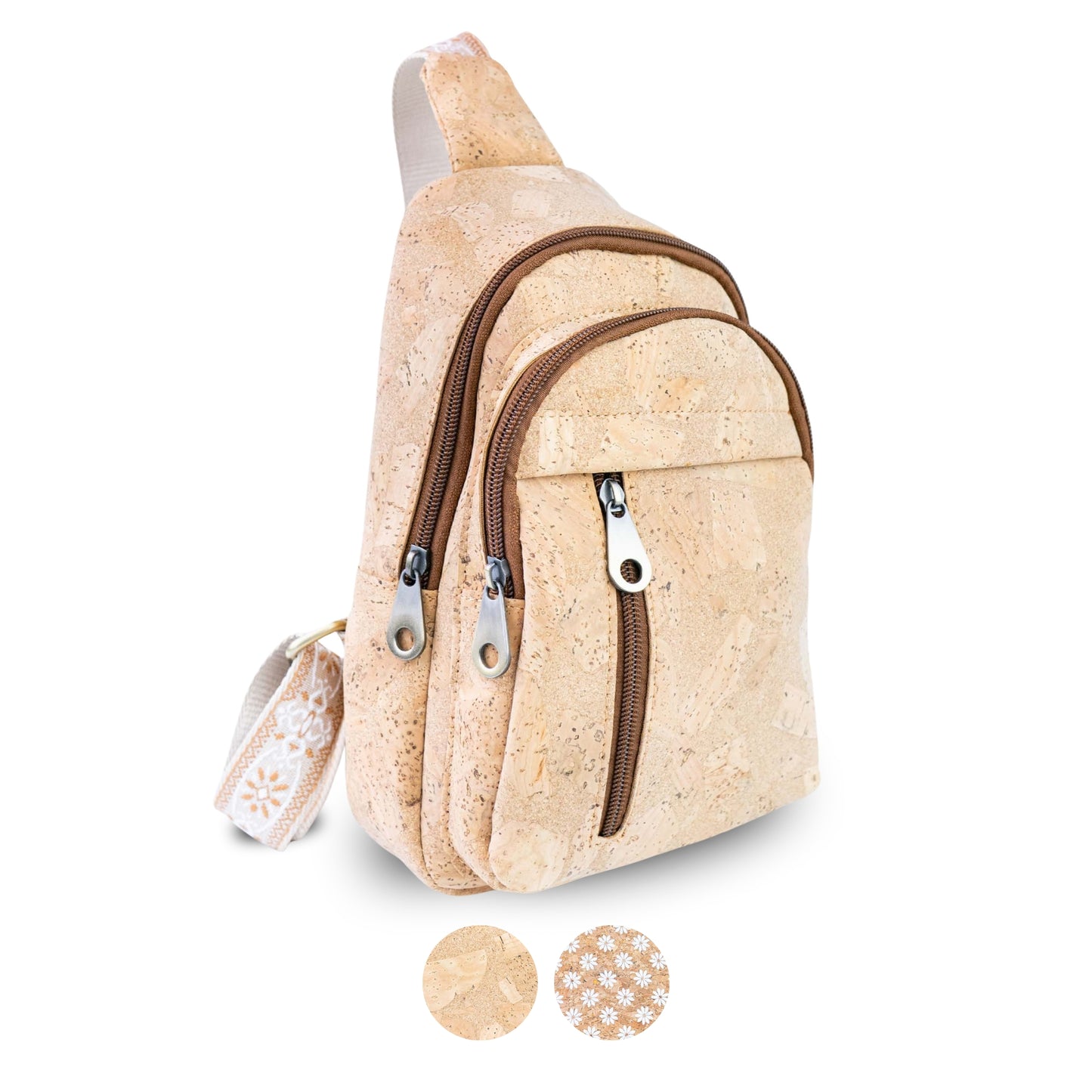 Natural Cork Sling Bag — BAGD-644