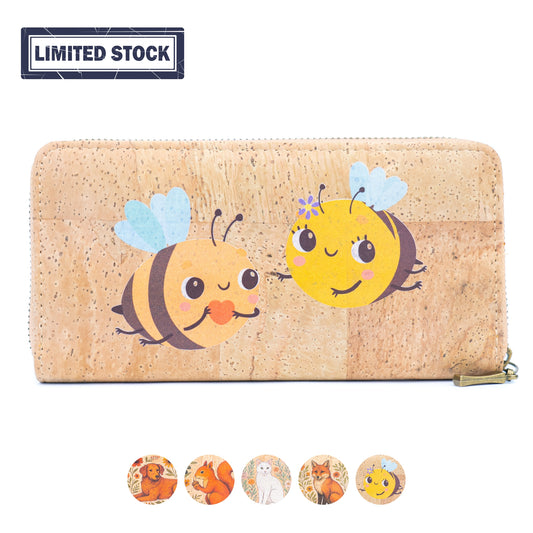 Eco-Friendly Cork Wallet – Animal Floral Design BAG-2020-ABCDE