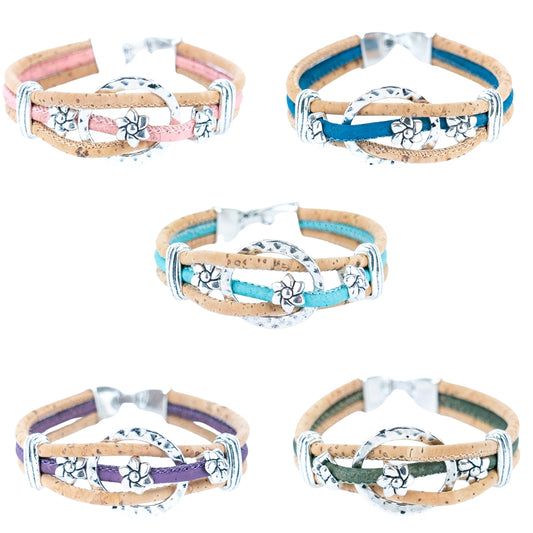 Colorful cork thread and Alloy accessories handmade women's bracelet DBR-051-MIX-5