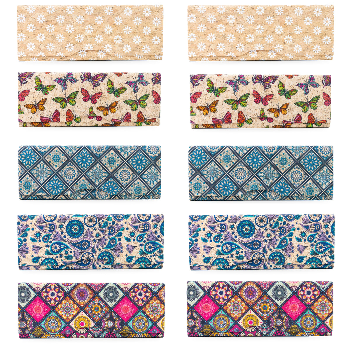 Rectangular Cork Glasses Cases – Magnetic Closure, Pack of 10 | L-1227-MIX-10