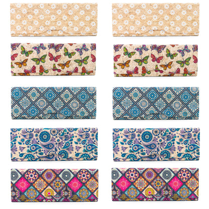 Rectangular Cork Glasses Cases – Magnetic Closure, Pack of 10 | L-1227-MIX-10