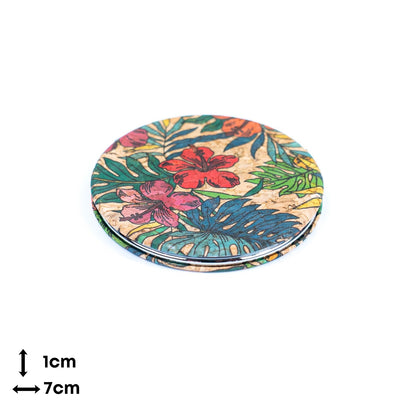 rinted Cork Round Compact Mirror L-033-MIX-9（9units）