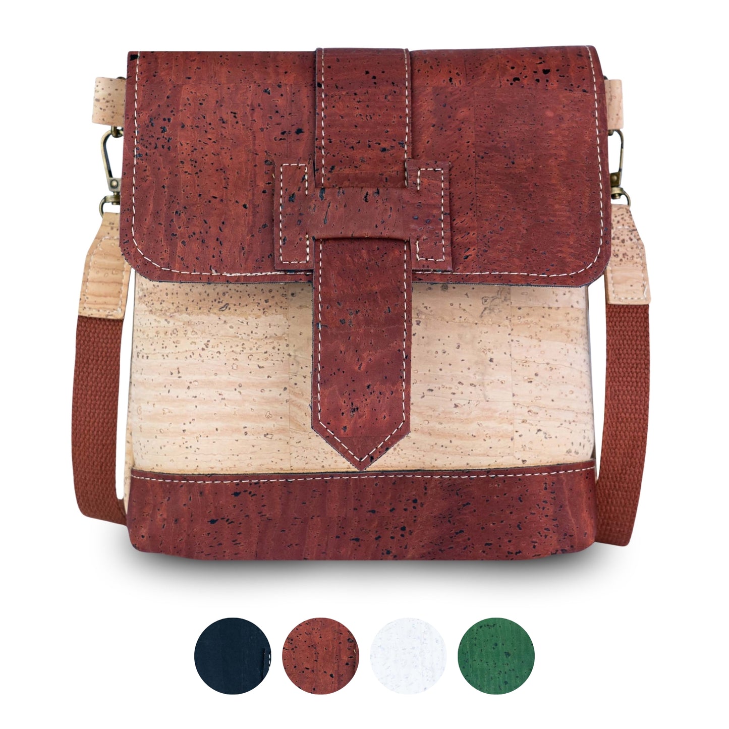 Cork Crossbody Bag | Double-Sided Natural Cork with Detachable Strap BAGP-374
