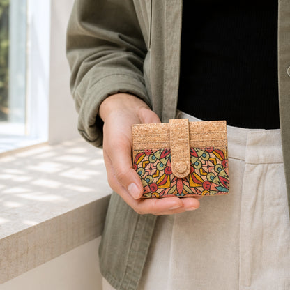 Slim Cork Card Wallet with Snap Closure BAG-2309