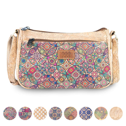 Cork Crossbody Bag with Front Zip Pocket – Adjustable Strap BAGD-653