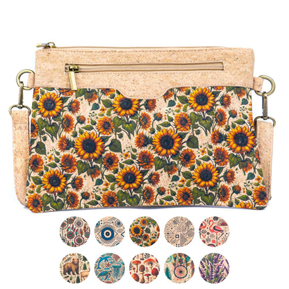 Printed Natural Cork Crossbody Bag & Clutch BAG-2396