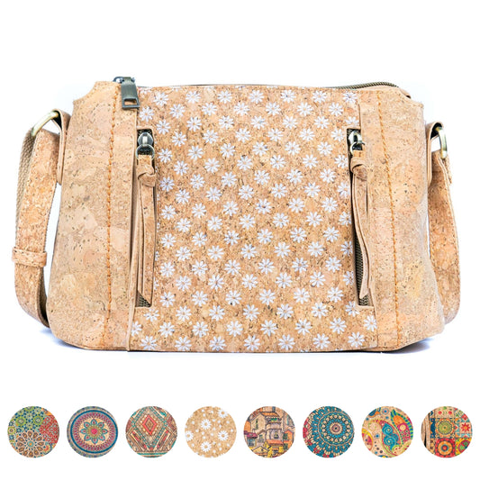 Cork Crossbody Bag – Colorful Tile Pattern BAGD-608