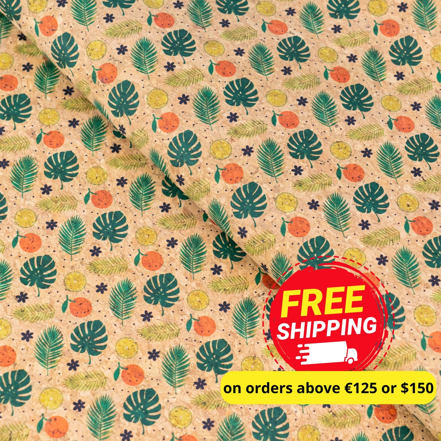 Summer Collection - Tropical Citrus Cork Fabric COF-23
