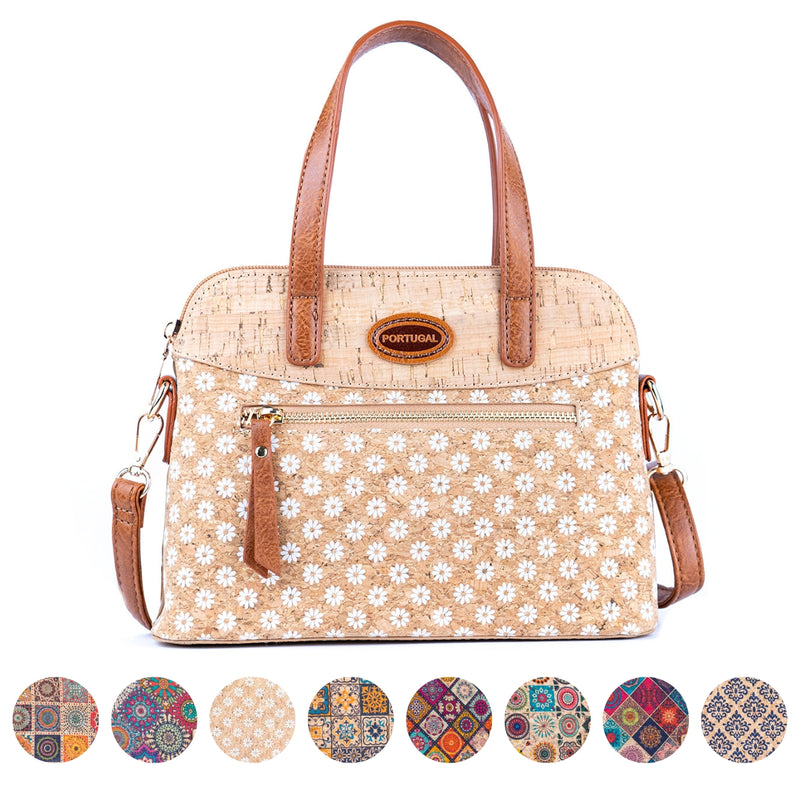 Floral Printed Cork Handbag & Crossbody Bag BAGD-588