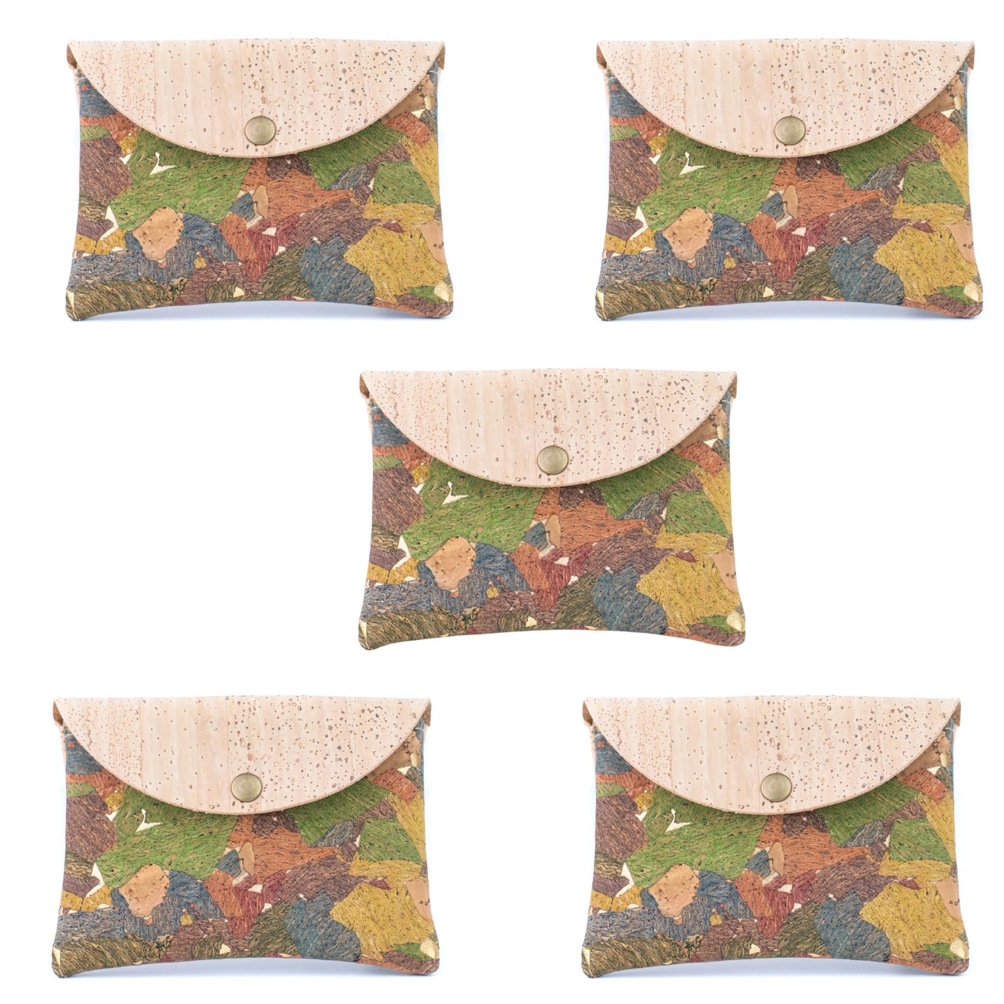 Cork Coin Purse | Set of 5 — Natural Cork Mini Wallet BAGP-306