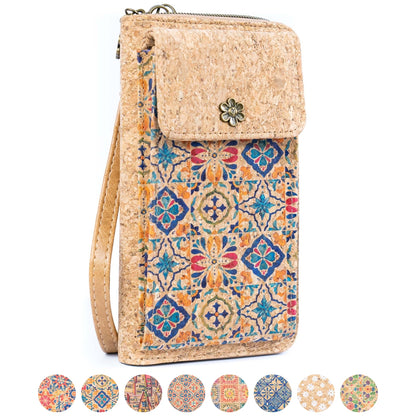 Cork Crossbody Phone Bag Printed Vegan Purse Wallet BAGD-600