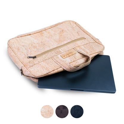 Cork Laptop Bag with Shoulder Strap - Vegan Leather Briefcase BAGP-262A