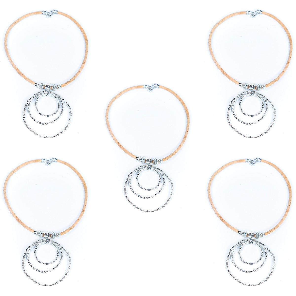 5MM round natural cork handmade women's cork necklace N-320-5