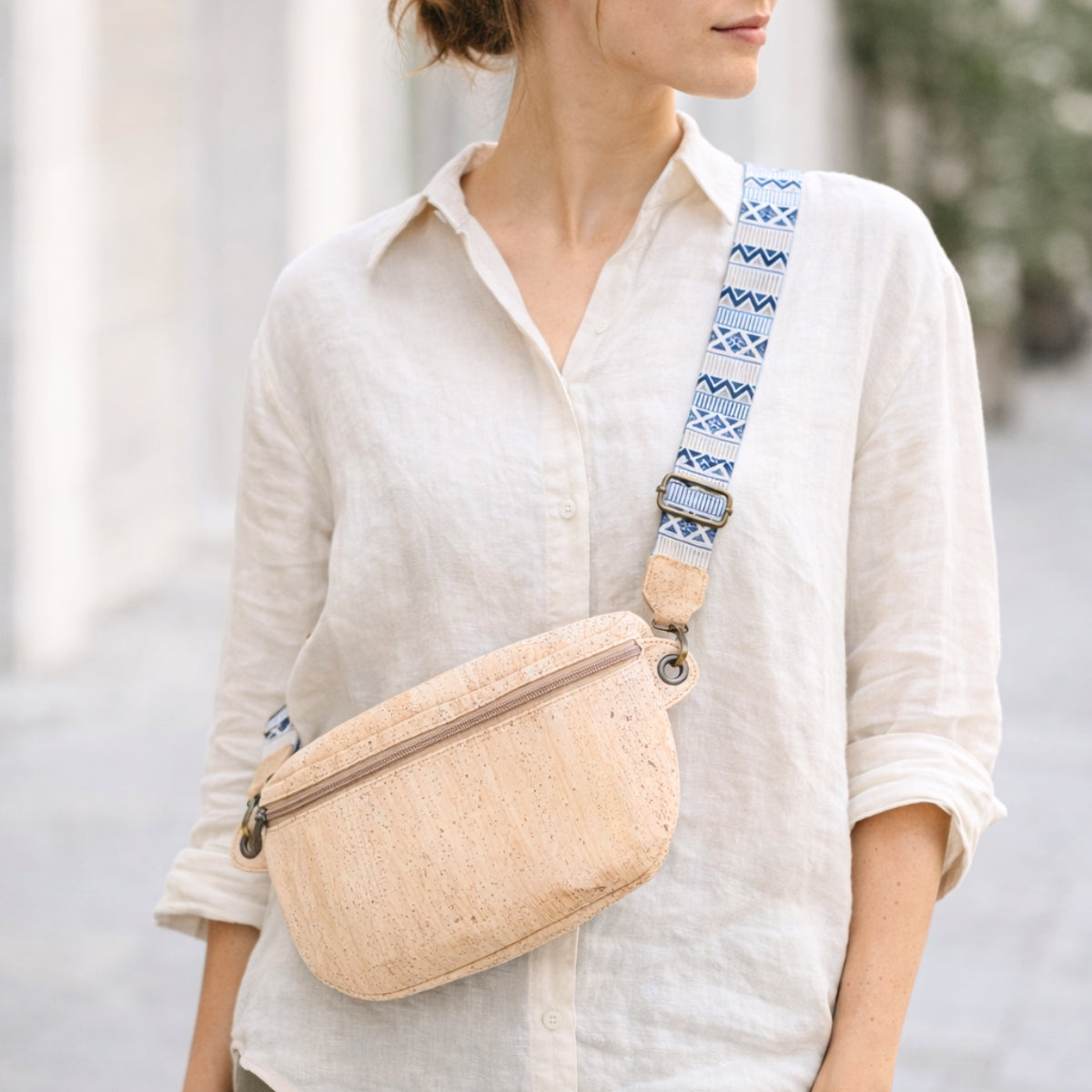 Cork Crossbody Belt Bag with Strap Options | Vegan Fanny Pack BAGP-377