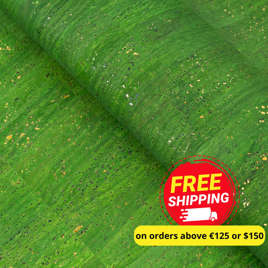 Green Cork Fabric with Gold Flecks COF-647