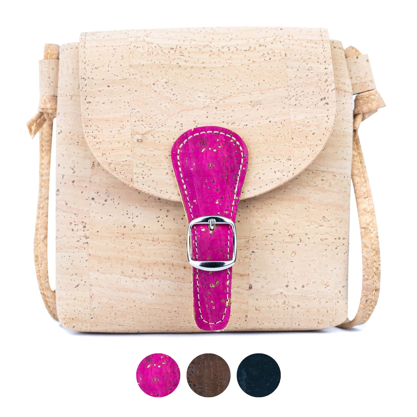 Cork Phone Crossbody Bag | Lightweight Mini Shoulder Bag — Natural Cork Inside & Out BAGP-364