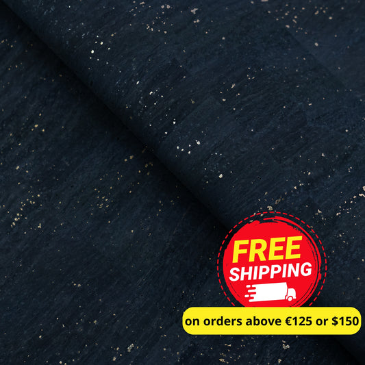 Black Cork Fabric with Natural Gold Flecks COF-655