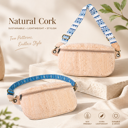 Cork Crossbody Belt Bag with Strap Options | Vegan Fanny Pack BAGP-377