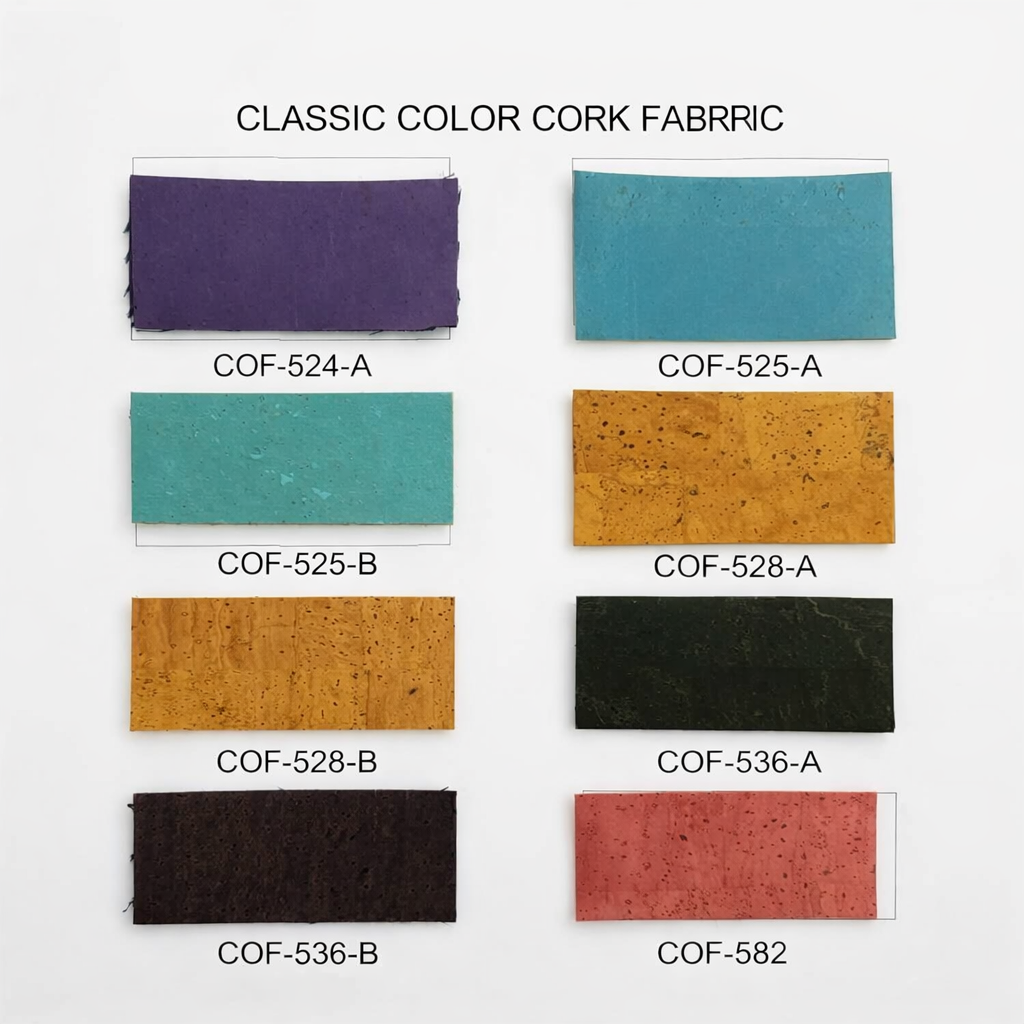 Classic Color Cork Fabric | 8x5cm (3.1x2in) | 16 Piece Sample Pack