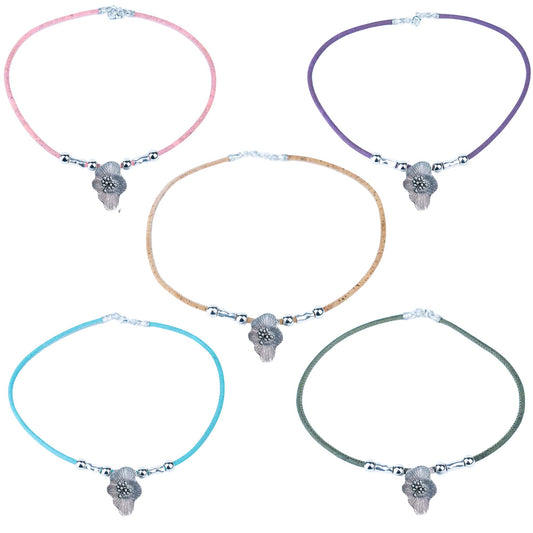 Portuguese Handmade Cork Necklace – Alloy Charm Collection N-95-MIX-5 (NEW)