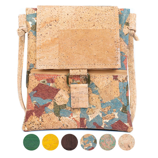 Cork Crossbody Bag - Vegan Fold-Over Messenger Bag BAGP-346