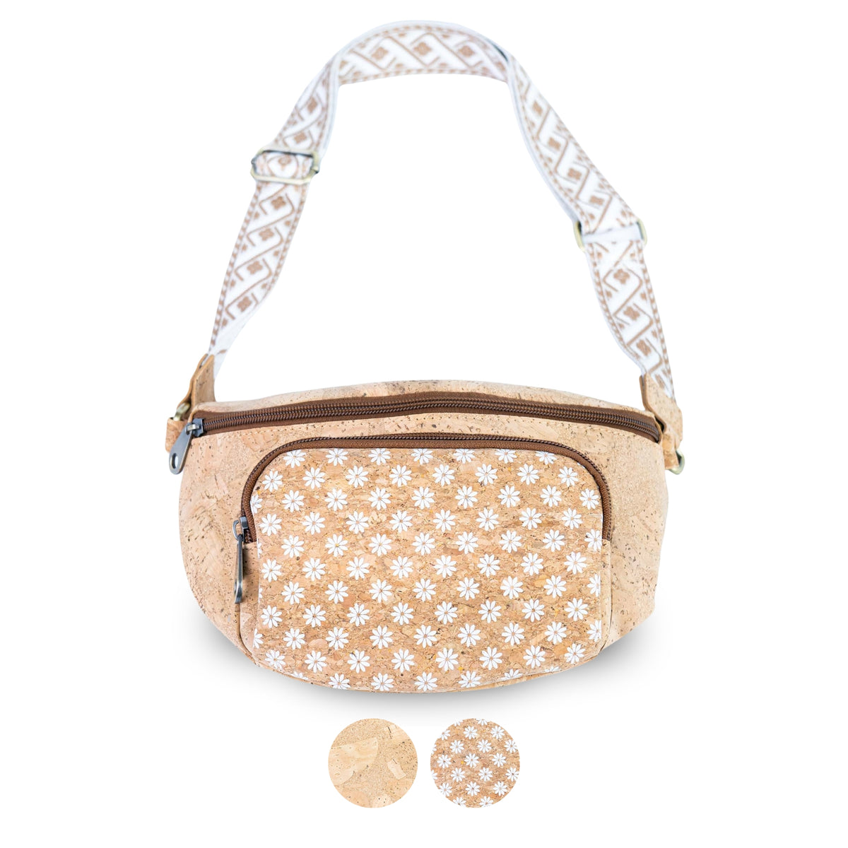Cork Crossbody Bag with Patterned Strap BAGD-645