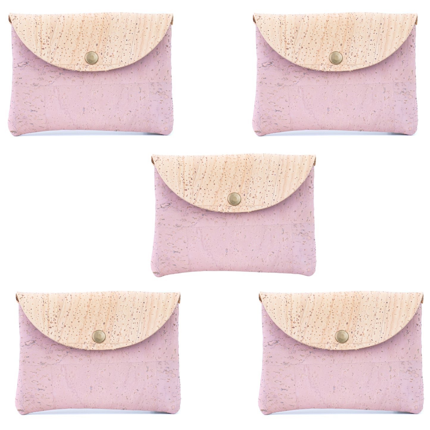 Cork Coin Purse | Set of 5 — Natural Cork Mini Wallet BAGP-306