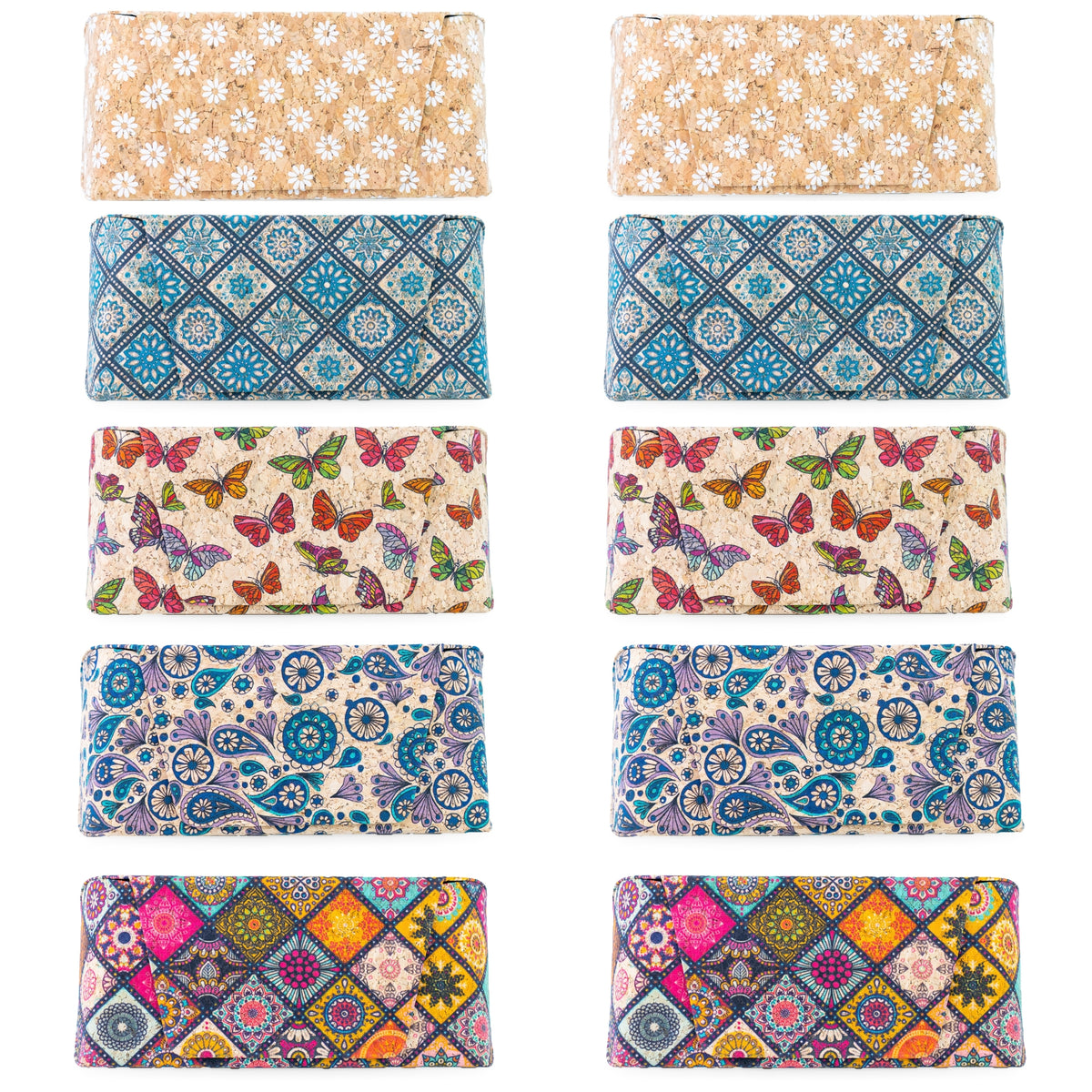 Printed Cork Glasses Cases – Magnetic Closure, Pack of 10 | L-1228-MIX-10
