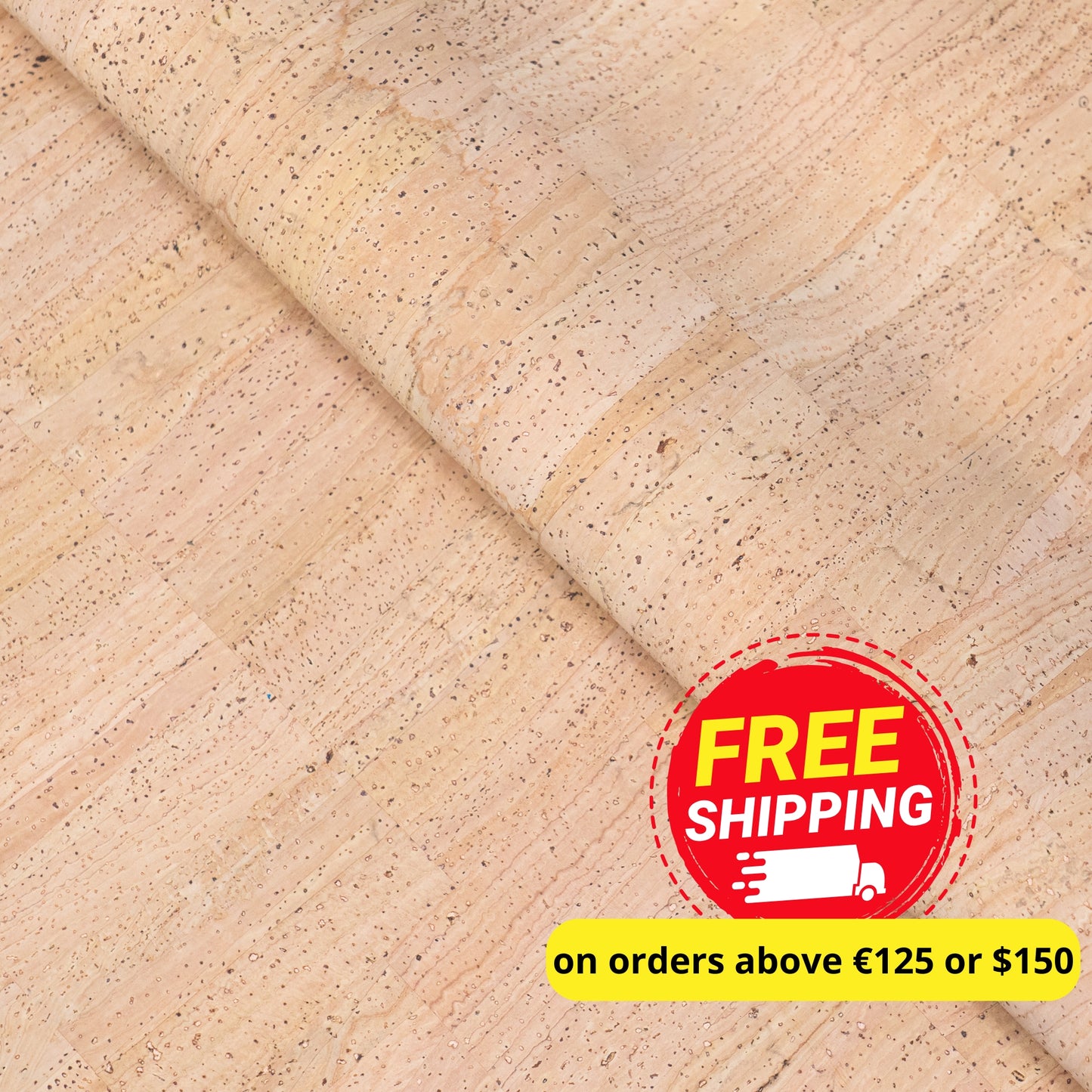 Premium Natural Cork Fabric 0.8mm Thin - Microfiber Backing for Wallets, Notebooks & Foldable Projects COF-691