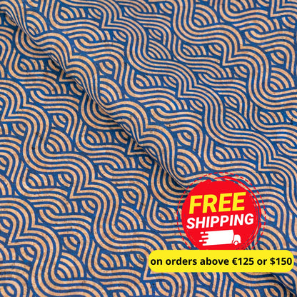 Summer Collection - Abstract Waves Cork Fabric COF-24