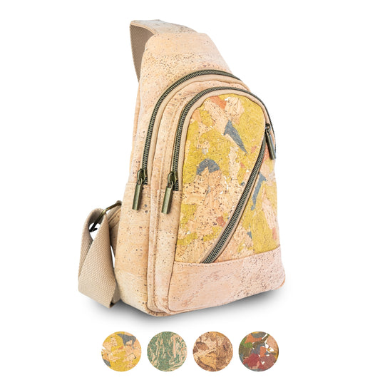 Natural Cork Sling Backpack for Women – Vegan Crossbody Chest Bag BAG-2400