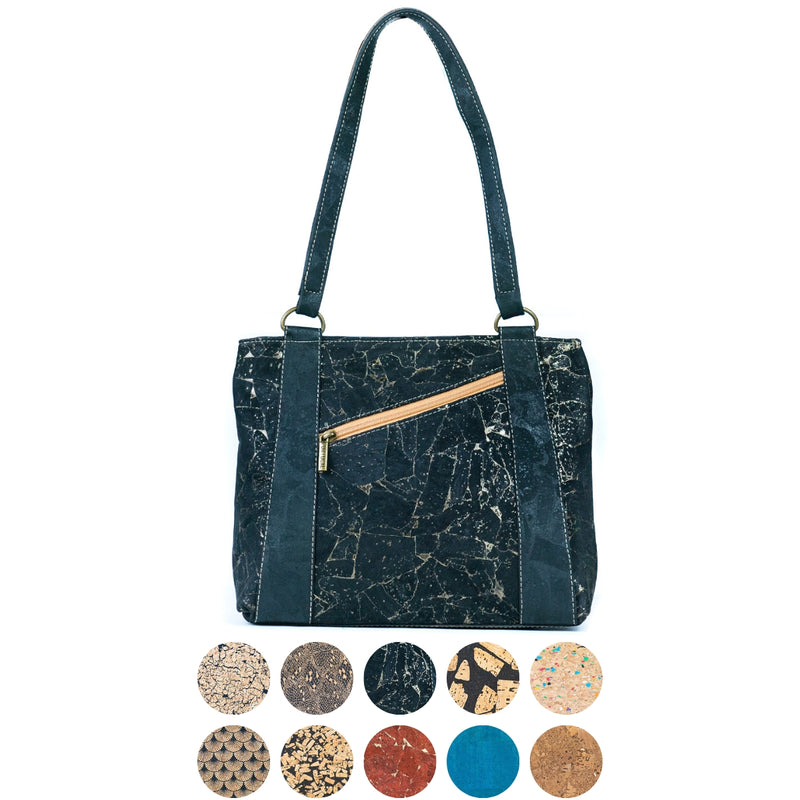 Cork Shoulder Bag with Double Zipper Pockets BAGP-285