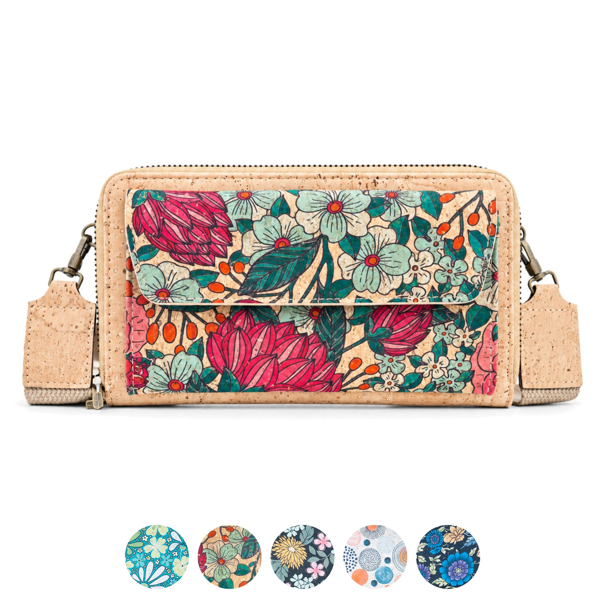 Cork Flora Crossbody Wallet Bag — BAG-2408