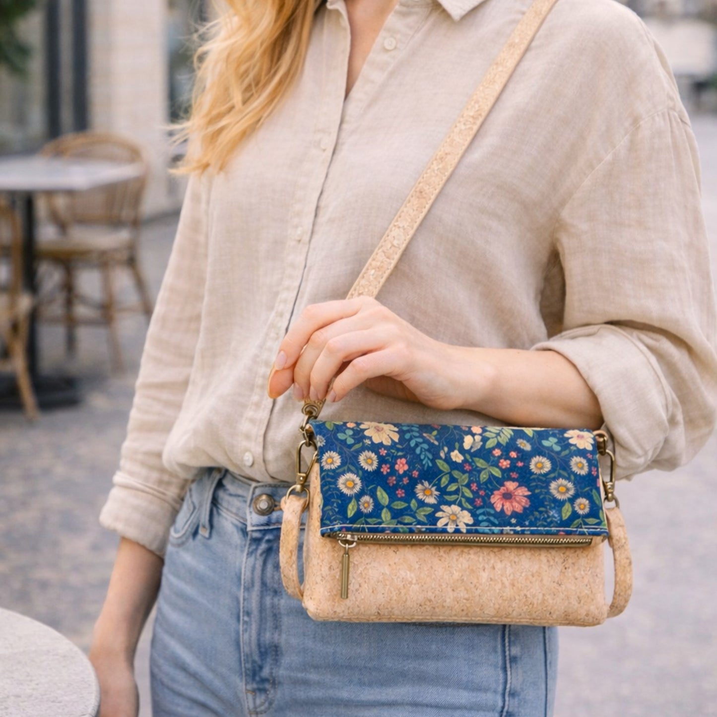 Vegan Cork Mini Crossbody Clutch BAG-2373