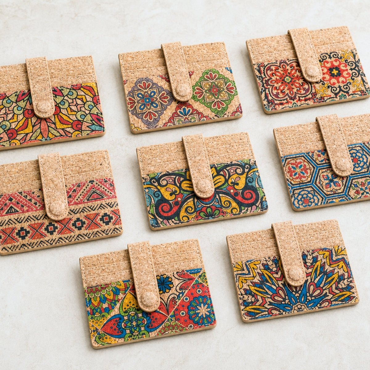 Slim Cork Card Wallet with Snap Closure BAG-2309