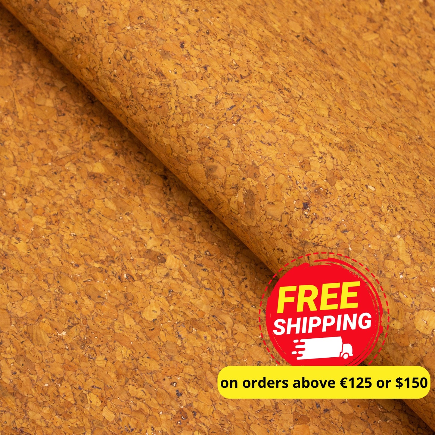 Agglomerate Yellow Portuguese cork fabric  COF-358