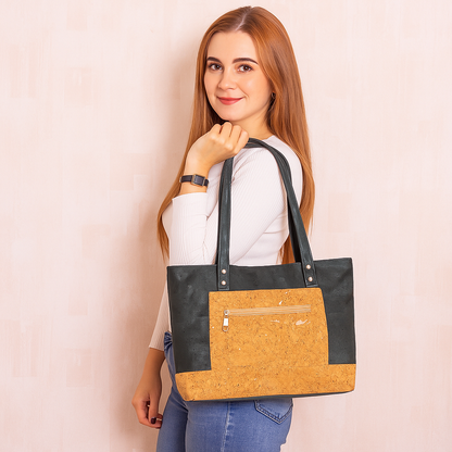 Eco-Friendly Cork Tote Bag with Natural Finish BAGP-029