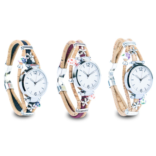 Natural cork line handmade ladies fashion watch WA-457