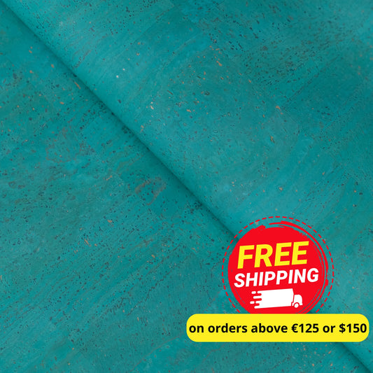 Turquoise Green Cork Fabric COF-679