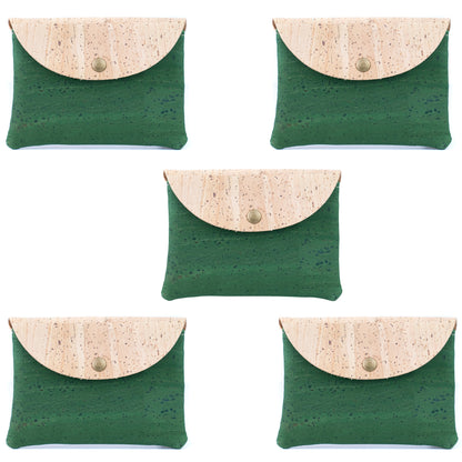 Cork Coin Purse | Set of 5 — Natural Cork Mini Wallet BAGP-306