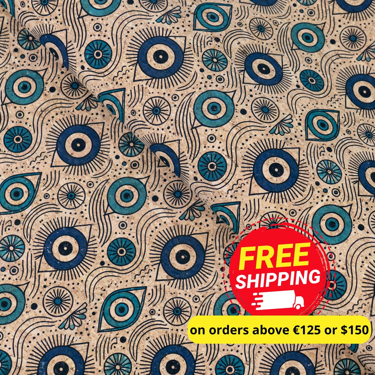 Evil Eye Pattern Cork fabric COF-720