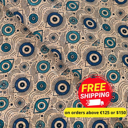 Evil Eye Pattern Cork fabric COF-720